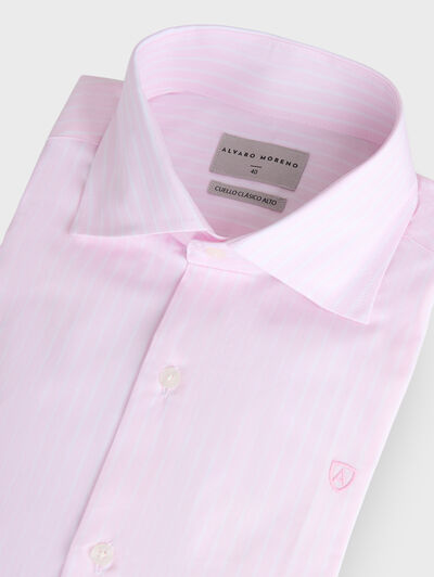 CAMISA ROMA RAYAS ROSA