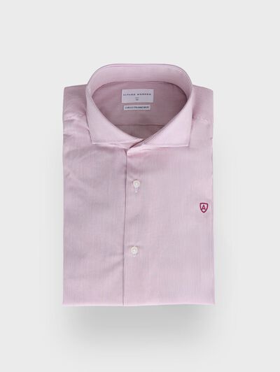 CAMISA VESTIR 500 RAYAS ROJO