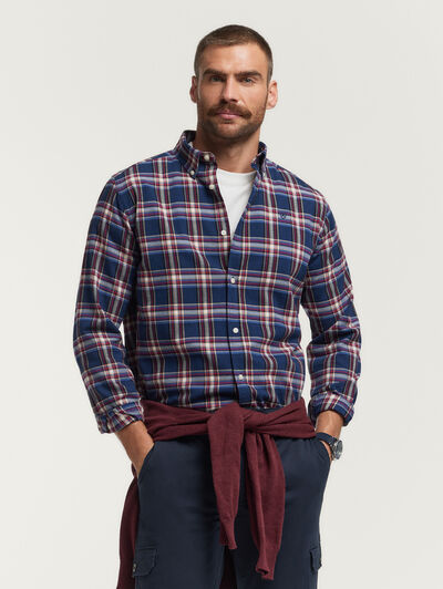 CAMISA FLANNEL TARTAN AZUL