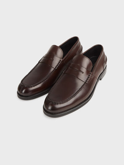 MOCASIN PIEL ANTIFAZ MARR&Oacute;N