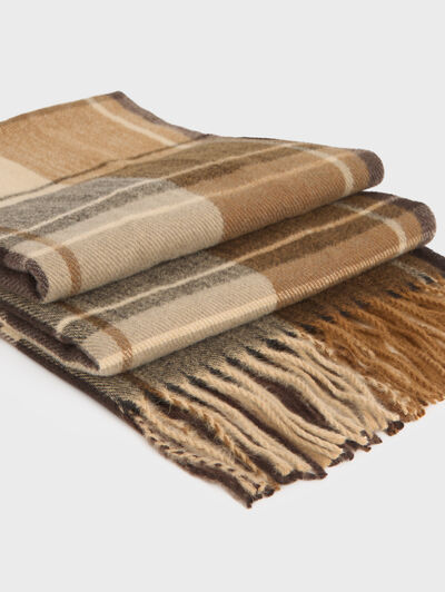 BUFANDA CUADROS CAMEL