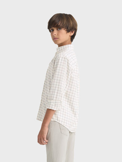 CAMISA FLANNEL CHECKS KIDS BEIGE