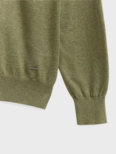 JERSEY BUTTON COLLAR VERDE