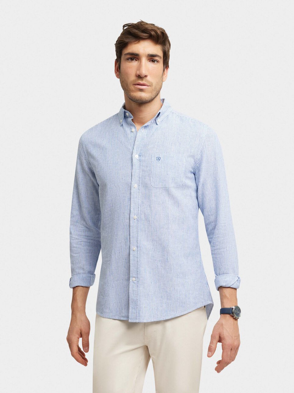 CAMISA LINO RAYAS BD