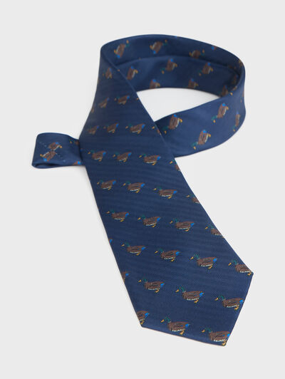 CORBATA PRINTED AZUL MARINO