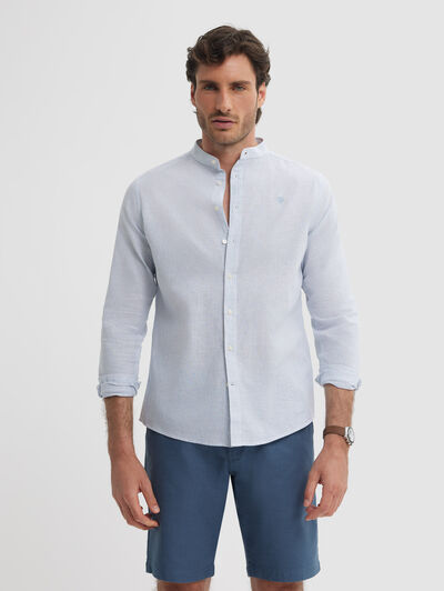 CAMISA LINO MAO AZUL