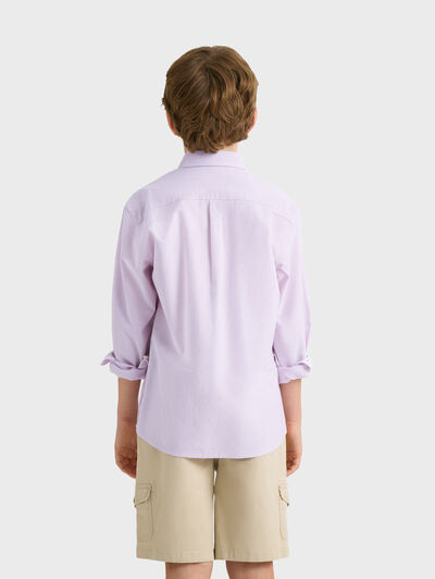 CAMISA OXFORD MIL RAYAS KIDS BURDEOS
