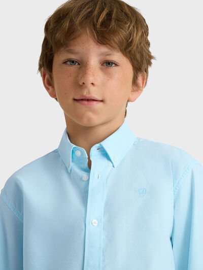 CAMISA OXFORD SOLID KIDS VERDE AGUA
