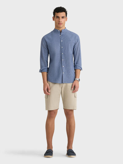 CAMISA LINO MAO AZUL