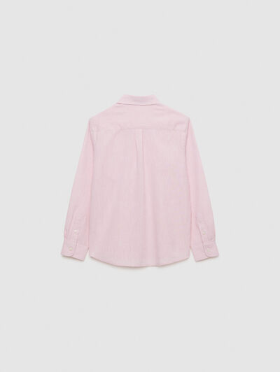 CAMISA LINO C. BOTON KIDS SALM&Oacute;N