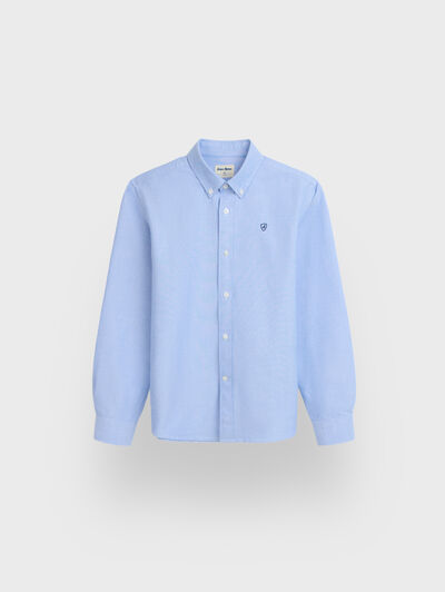 CAMISA OXFORD SOLID KIDS AZUL