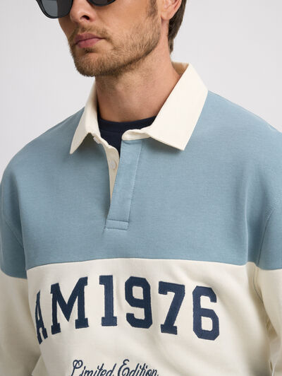 SUDADERA POLO 1976 CELESTE