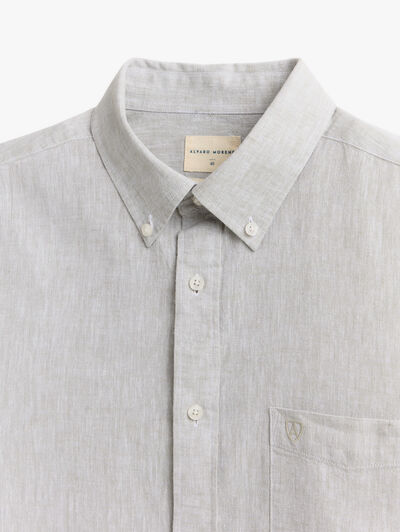 CAMISA LINO BOLSILLO VERDE
