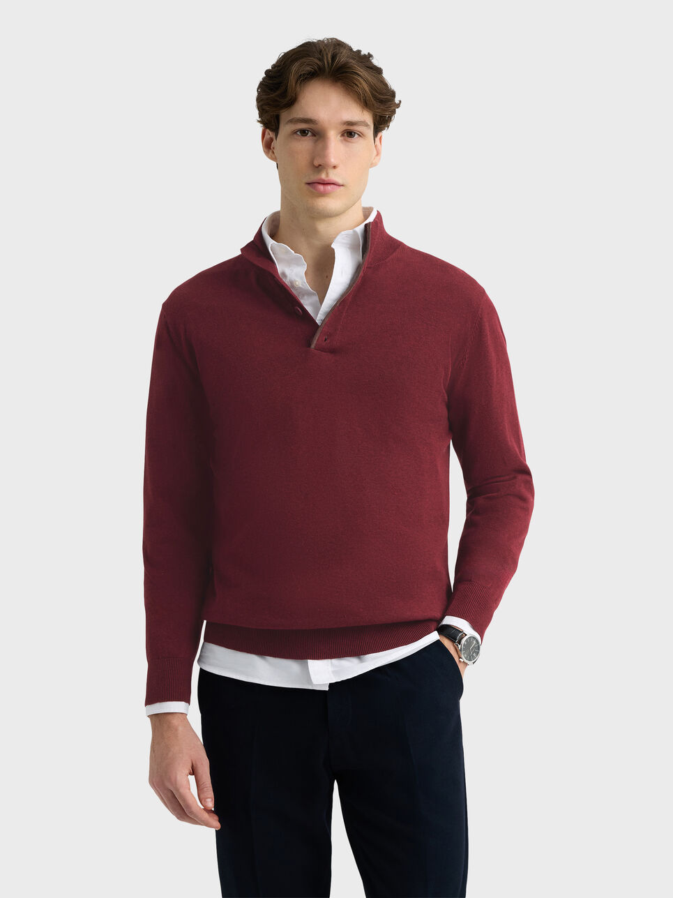 JERSEY BUTTON COLLAR