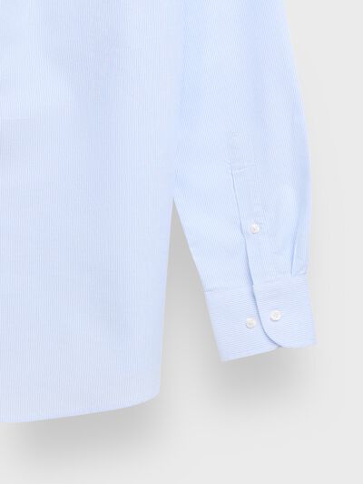 CAMISA OXFORD MIL RAYAS CELESTE