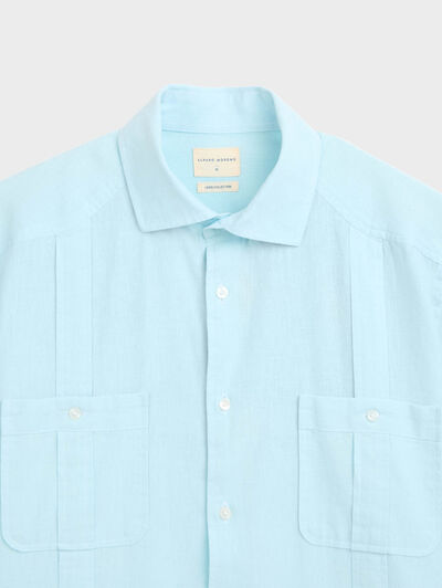 CUBANA LINO CHAMBRAY VERDE AGUA