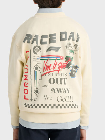 SUDADERA RACE KIDS BEIGE