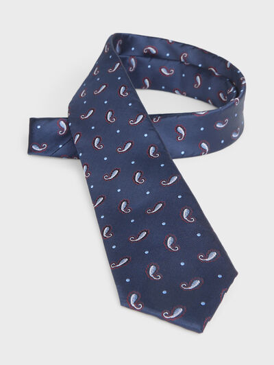 CORBATA JAQUARD MF AZUL MARINO