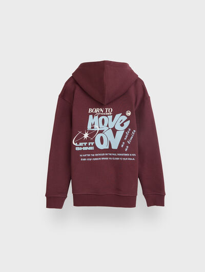 SUDADERA SHINE KIDS BURDEOS
