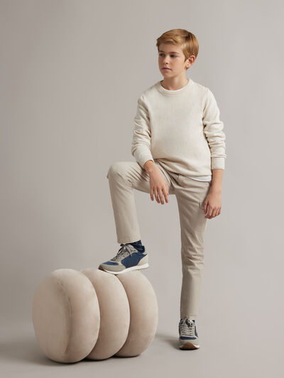 JERSEY ROUND NECK KIDS BEIGE