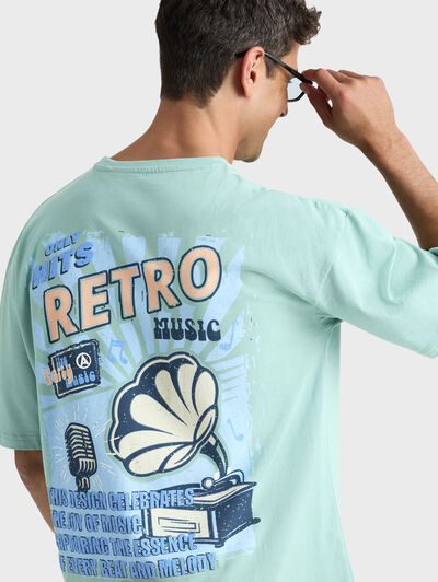 CAMISETA RETRO VERDE AGUA