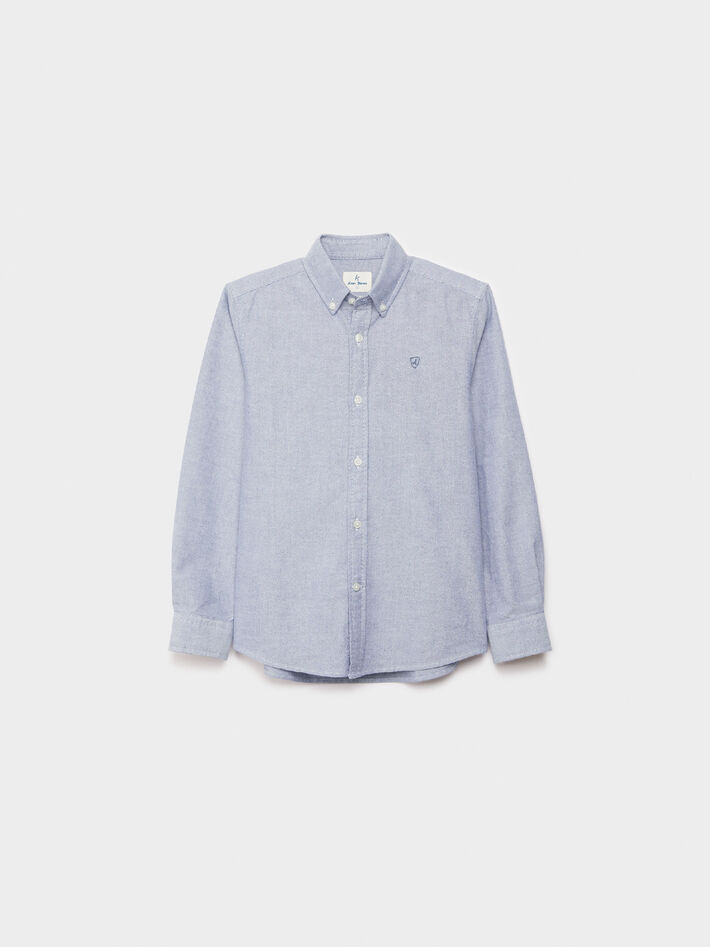desnudo Guardia Emular CAMISA OXFORD SOLID KIDS AZUL MARINO