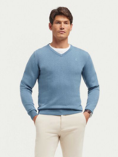 JERSEY V-NECK TRENDY CELESTE