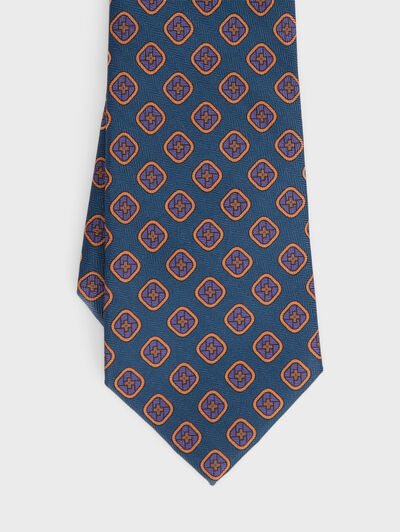 CORBATA PRINTED AZUL MARINO