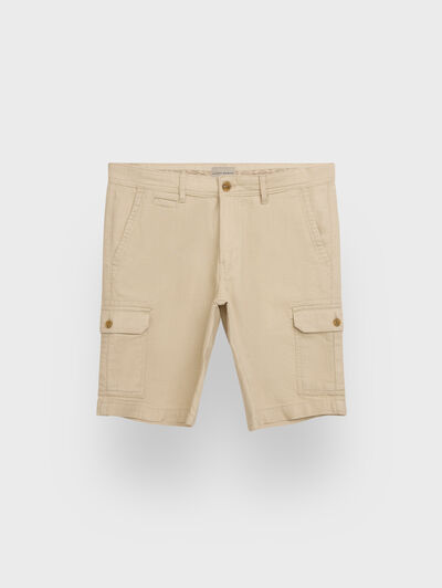 BERMUDA TINTADA CARGO CAMEL