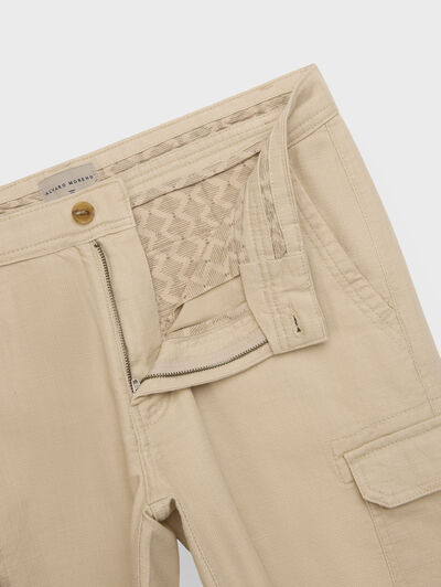 BERMUDA TINTADA CARGO CAMEL