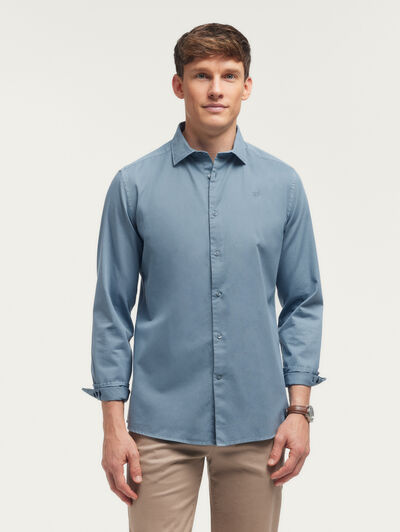 CAMISA TWILL DYE AZUL
