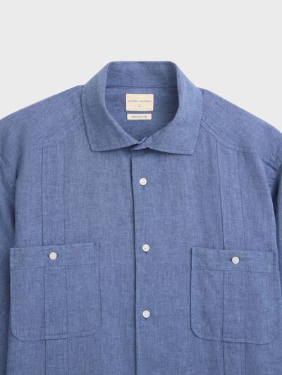 CUBANA LINO CHAMBRAY AZUL