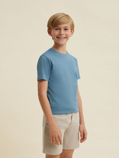 CAMISETA BASIC KIDS CELESTE