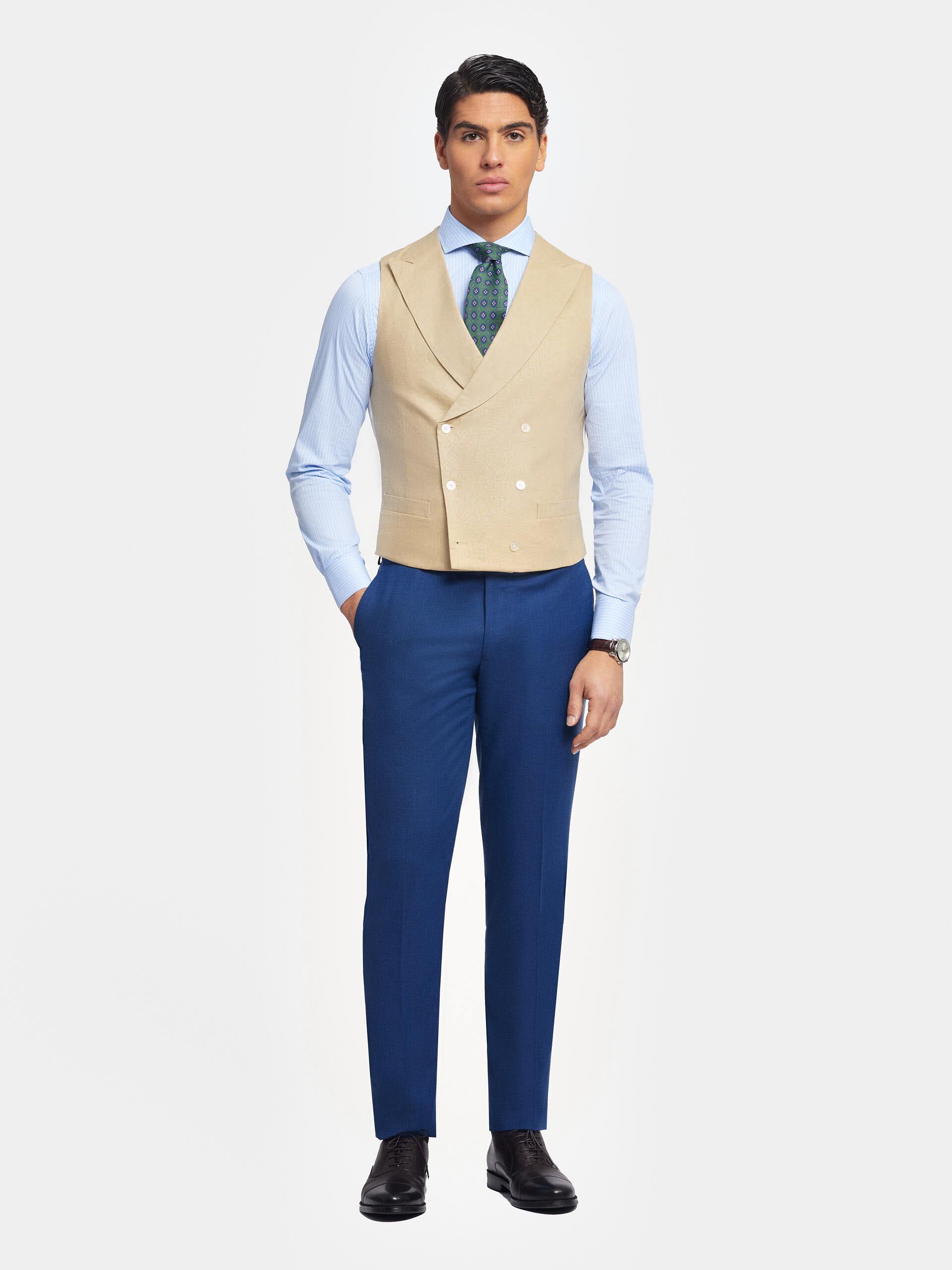 CHALECO LINO CAMEL