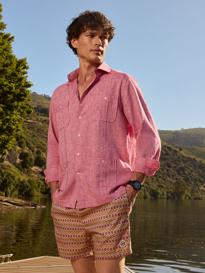 CUBANA LINO CHAMBRAY ROJO