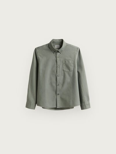 CAMISA OXFORD DYE KIDS VERDE