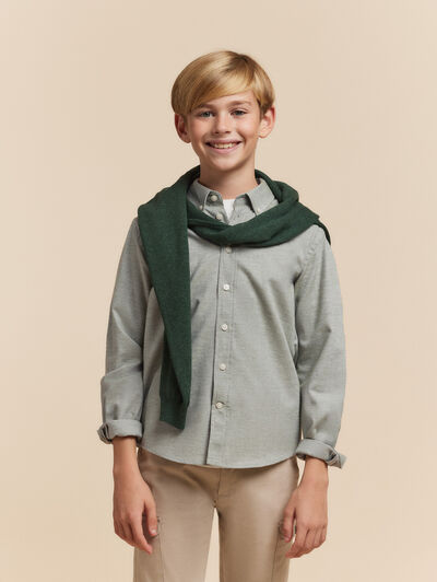 CAMISA FLANNEL TWILL KIDS VERDE