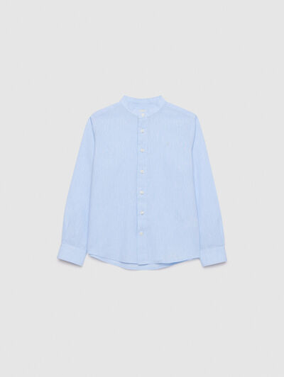 CAMISA LINO MAO KIDS CELESTE