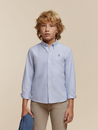 CAMISA OXFORD MIL RAYAS KIDS AZUL MARINO