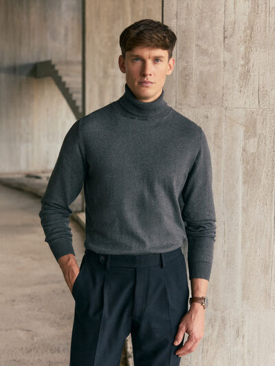 JERSEY ROLL COLLAR GRIS