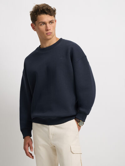 SUDADERA BASICA OVERSIZE AZUL MARINO
