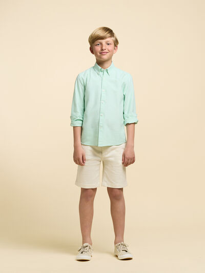 CAMISA OXFORD SOLID KIDS VERDE