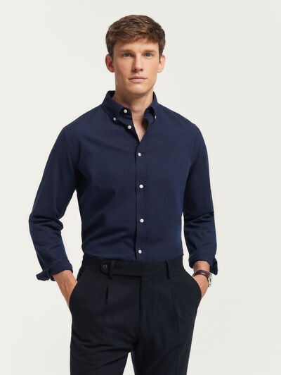 CAMISA FLANNEL ESPIGA AZUL MARINO