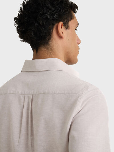 CAMISA LINO ALEX BEIGE