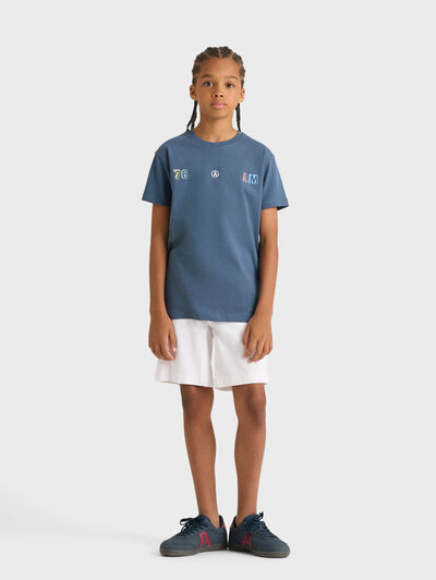 CAMISETA LETTERS KIDS AZUL MARINO