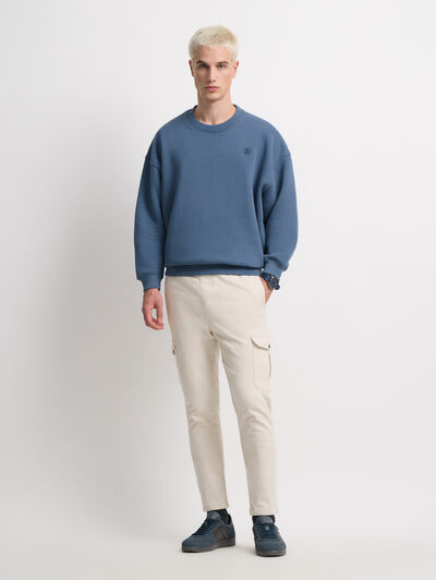 SUDADERA BASICA OVERSIZE AZUL