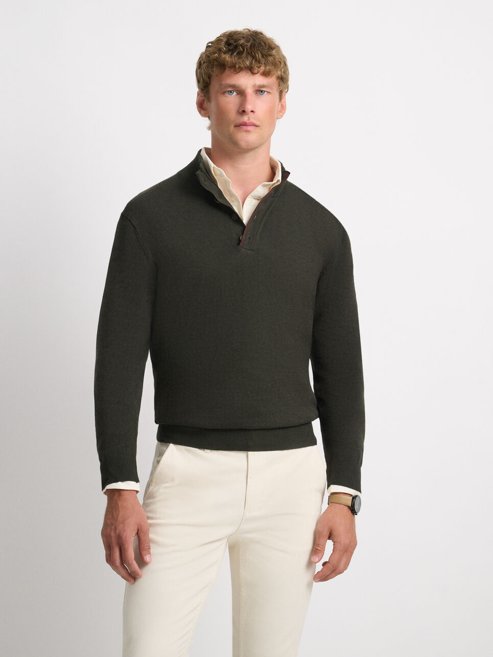 JERSEY BUTTON COLLAR
