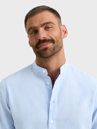 CAMISA LINO MAO CELESTE