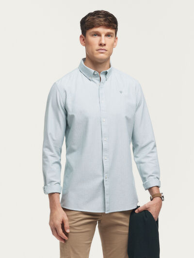 CAMISA OXFORD STRIPES VERDE