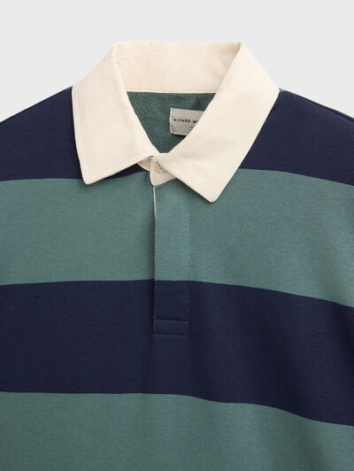 SUDADERA POLO RAYAS VERDE